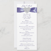 Carte de menu Mariage couleur bleu violet (Devant)