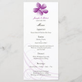 Carte de menu Mariage couleur pourpre (Devant)