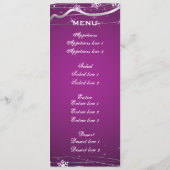 Carte de menu mariage couleur violet gris argenté (Dos)