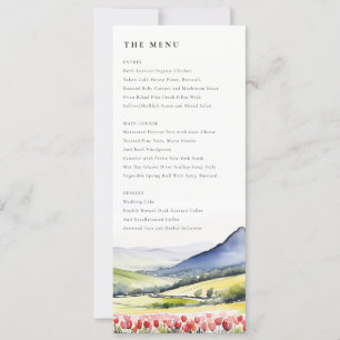 Carte de menu Mariage Country Spring Floral Paysag