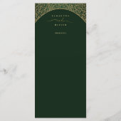 Carte de menu Mariage damassé verte (Dos)