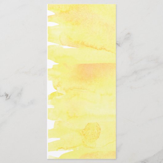 CARTE DE MENU | Mariage d'aquarelle de citron de b (Dos)