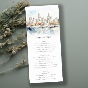 Carte de menu Mariage d'aquarelle Kansas City Miss
