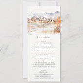 Carte de menu Mariage d'aquarelle Salt Lake City U (Devant)