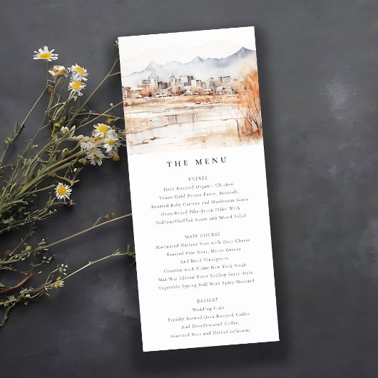 Carte de menu Mariage d'aquarelle Salt Lake City U