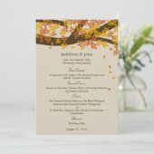 Carte de menu Mariage de automne Oak Tree (Debout devant)