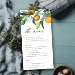 Carte de menu Mariage de Boho Botanique Orange Cit<br><div class="desc">Si vous avez besoin d'une personnalisation supplémentaire,  n'hésitez pas à m'envoyer un message sur yellowfebstudio@gmail.com .</div>
