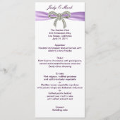 Carte de menu Mariage de Bow Diamond Violet (Devant)