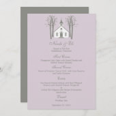 Carte de menu Mariage de chapelle Whimsical (Devant / Derrière)
