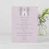 Carte de menu Mariage de chapelle Whimsical (Debout devant)