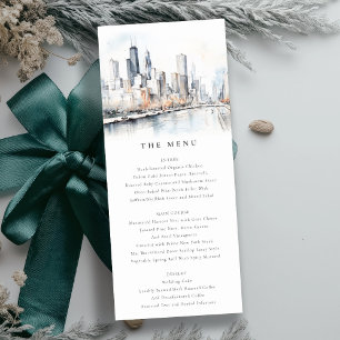 Carte de menu Mariage de Chicago, Illinois City Sc