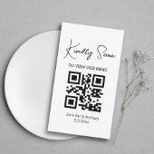 carte de menu mariage de code qr tendance
