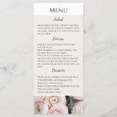 carte de menu mariage de collection rose vif moder (Devant)