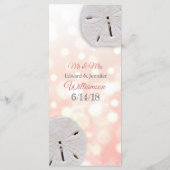 Carte de menu Mariage de corail de sable océanique (Dos)