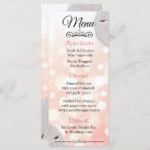 Carte de menu Mariage de corail de sable océanique (Devant / Derrière)