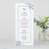 Carte de menu Mariage de couleur d'aquarelle de la (Debout devant)