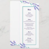 Carte de menu Mariage de couleur d'aquarelle de la (Devant / Derrière)