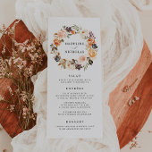 Carte de menu Mariage de couleur d'eau Rustique Fa