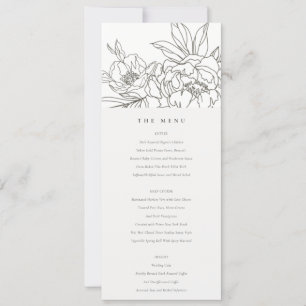 Carte de menu Mariage de croquis Brown minimal