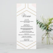 Carte de menu Mariage de diamant géométrique Art d (Debout devant)