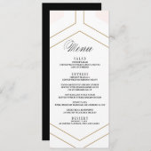 Carte de menu Mariage de diamant géométrique Art d (Devant / Derrière)