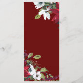 carte de menu mariage de fêtes de fin d'année faus (Dos)