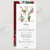 carte de menu mariage de fêtes de fin d'année faus (Devant / Derrière)