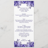 Carte de menu Mariage de feuillage bleu violet (Devant)