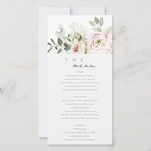 Carte de menu Mariage de feuillage Eucalyptus (Devant)