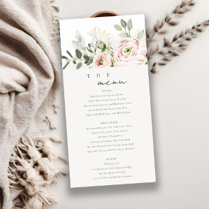 Carte de menu Mariage de feuillage Eucalyptus