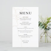 Carte de menu mariage de fleurs dessinée à la main (Debout devant)
