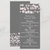 Carte de menu Mariage de Glam Elegant Dots d'argen (Devant / Derrière)