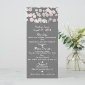 Carte de menu Mariage de Glam Elegant Dots d'argen (Debout devant)