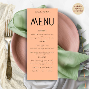 Carte de menu Mariage de hachage de texte minimali