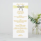 Carte de menu Mariage de la boîte de diamant jaune (Debout devant)