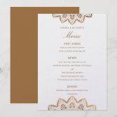 Carte de menu Mariage de la médaille d'or Shimmer (Devant / Derrière)