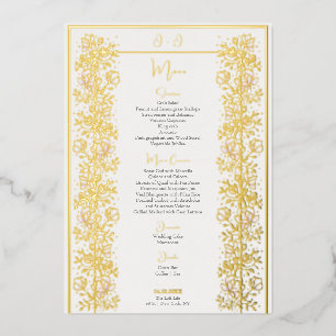 Carte de menu Mariage de Magnolia rose