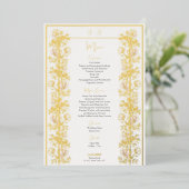 Carte de menu Mariage de Magnolia rose (Debout devant)