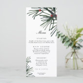carte de menu mariage de Noël de la branche de pin (Debout devant)
