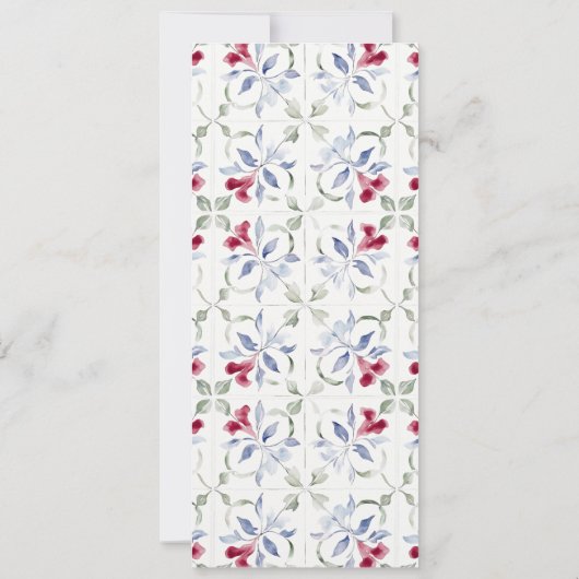 Carte de menu Mariage de porte marocaine tropicale (Dos)