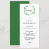 Carte de menu Mariage de remplissage d'aquarelle (Devant / Derrière)