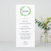 Carte de menu Mariage de remplissage d'aquarelle (Debout devant)