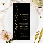 Carte de menu Mariage de Script 4x9<br><div class="desc">Une carte de menu mariage calligraphie simple et chic. Je propose un service de personnalisation gratuit,  si vous avez des questions ou des demandes spéciales,  s'il vous plaît n'hésitez pas à me contacter.</div>