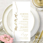 Carte de menu Mariage de Script 4x9<br><div class="desc">Une carte de menu mariage calligraphie simple et chic. Je propose un service de personnalisation gratuit,  si vous avez des questions ou des demandes spéciales,  s'il vous plaît n'hésitez pas à me contacter.</div>