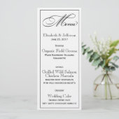Carte de menu Mariage de script élégant (Debout devant)