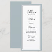 Carte de menu Mariage de script élégant classique (Devant / Derrière)