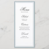 Carte de menu Mariage de script élégant classique (Devant)