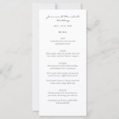 Carte de menu mariage de script minimaliste modern (Devant)