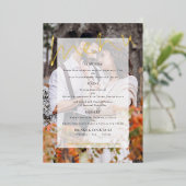 Carte de menu Mariage de teint photo de script Rea (Debout devant)