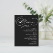 Carte de menu Mariage de typographie de luxe (Debout devant)